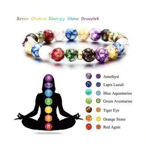 🌸7 Chakra Reiki Healing Bracelet Yoga Balance Energy Beads